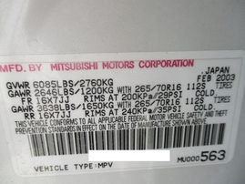 2003 MITSUBISHI MONTERO LIMITED WHITE 3.8L AT 4WD 163763